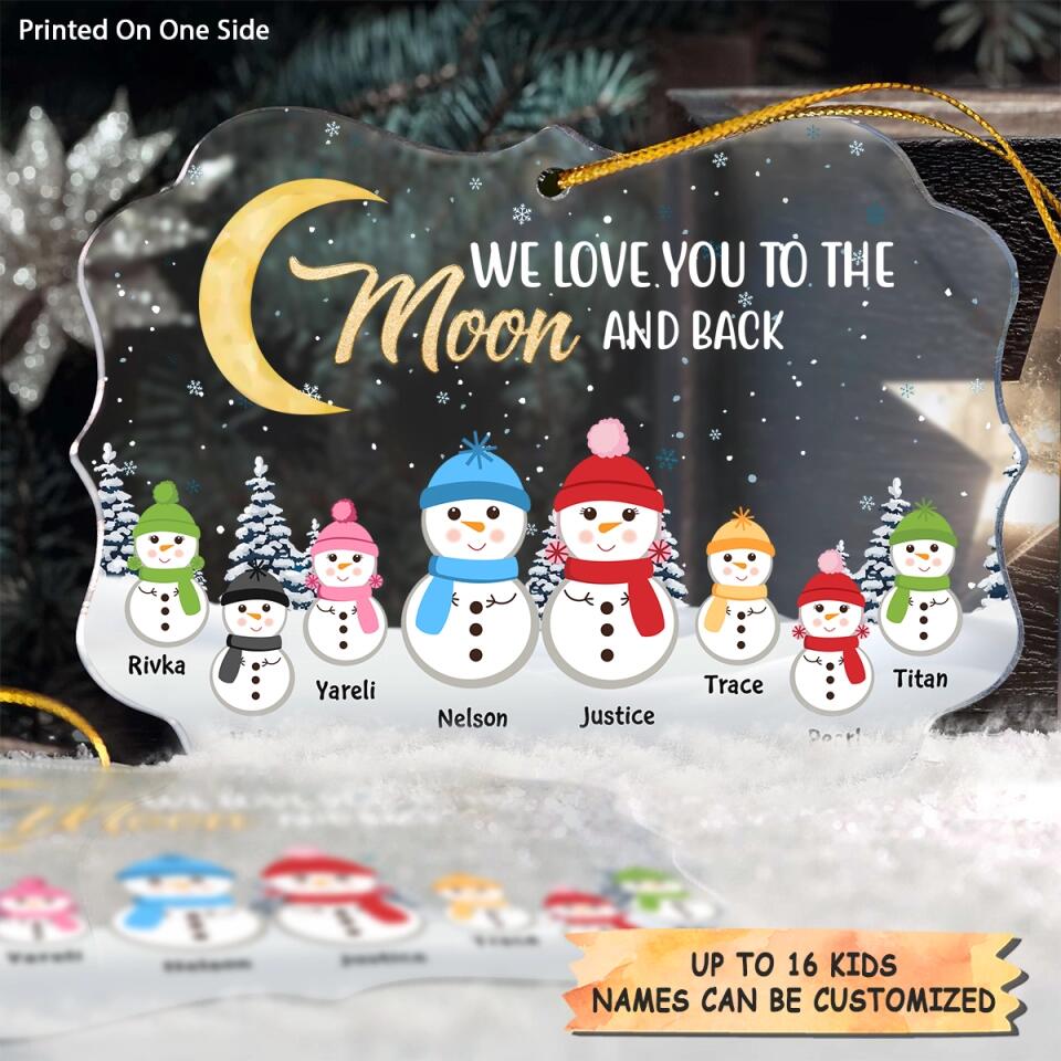 Personalized Mica Ornament - Gift For Grandparents - We Love You To The Moon And Back ARND036