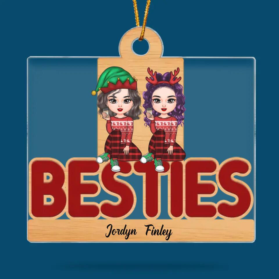 Personalized Mica Ornament - Gift For Friend - Besties Forever Christmas