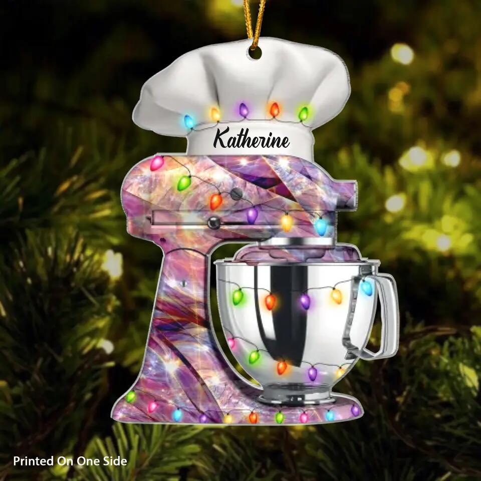 Personalized Mica Ornament - Gift For Baking Lover - Christmas Baking Mixer