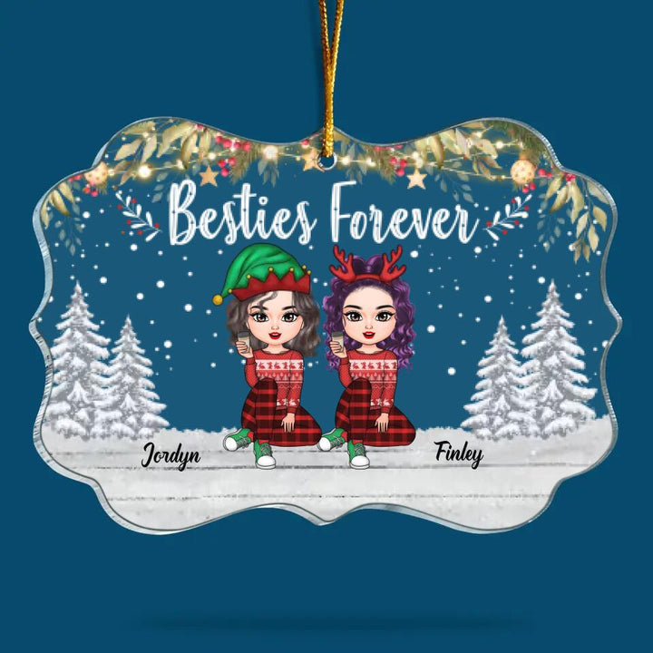 Personalized Mica Ornament - Gift For Friend - Besties Forever