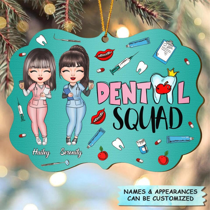 Personalized Wood Ornament - Gift For Dentist & Dental Assistant - Dental Squad ARND0014