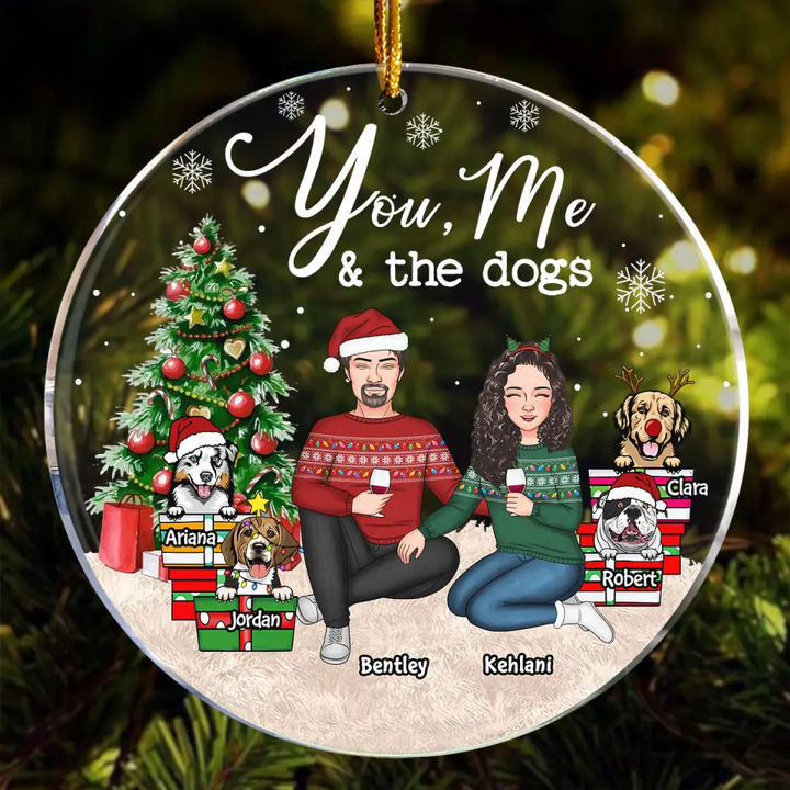 Personalized Mica Ornament - Gift For Dog Lover - You, Me & The Dog ARND005