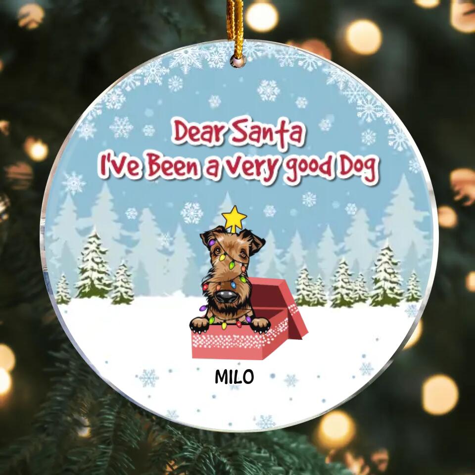 Personalized Mica Ornament - Gift For Dog Lover - Dear Santa We've Been Good Dogs This Year