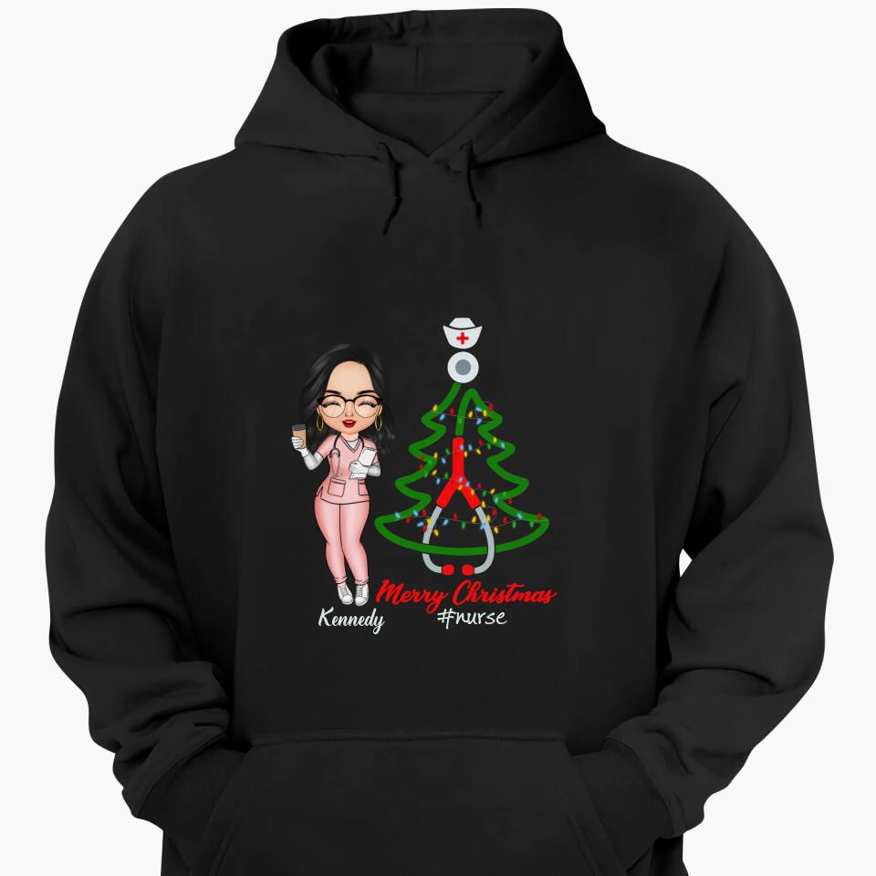 Personalized T-shirt - Gift For Nurse - Nurse Christmas Tree ARND005