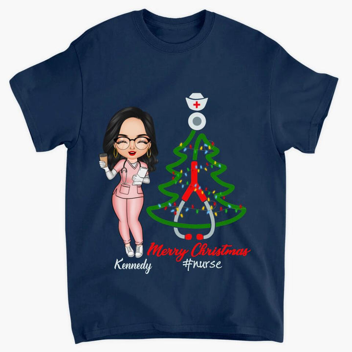 Personalized T-shirt - Gift For Nurse - Nurse Christmas Tree ARND005