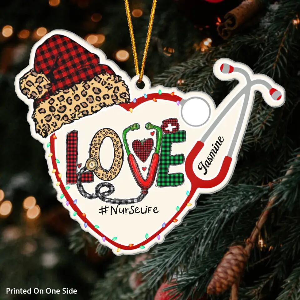 Personalized Mica Ornament - Gift For Nurse - Nurse Life ARND0014