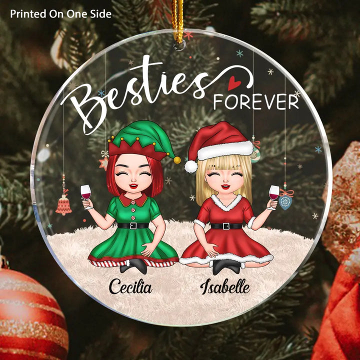 Personalized Mica Ornament - Gift For Friend - Besties Forever ARND0014
