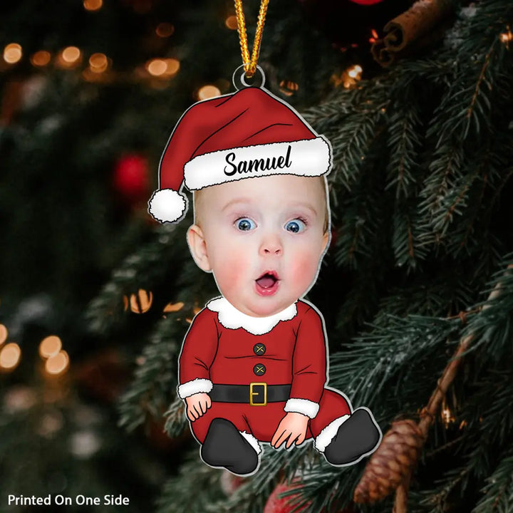 Personalized Photo Mica Ornament - Gift For Baby - First Christmas ARND037 AGCTD004