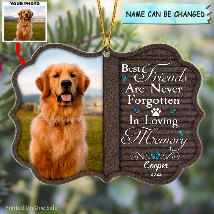 Personalized Photo Mica Ornament - Gift For Dog Lover - Best Friends Are Never Forgotten ARND037