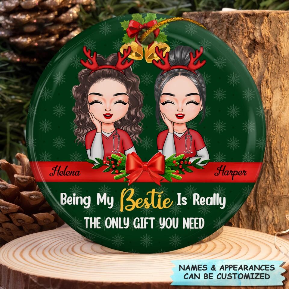 Personalized Ceramic Ornament - Gift For Nurse - Nurse Besties Christmas ARND005