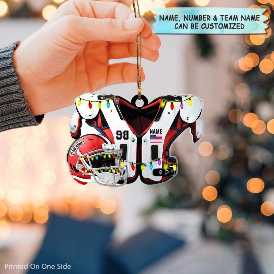 Personalized Photo Mica Ornament - Gift For Football Lover - Merry Christmas ARND005