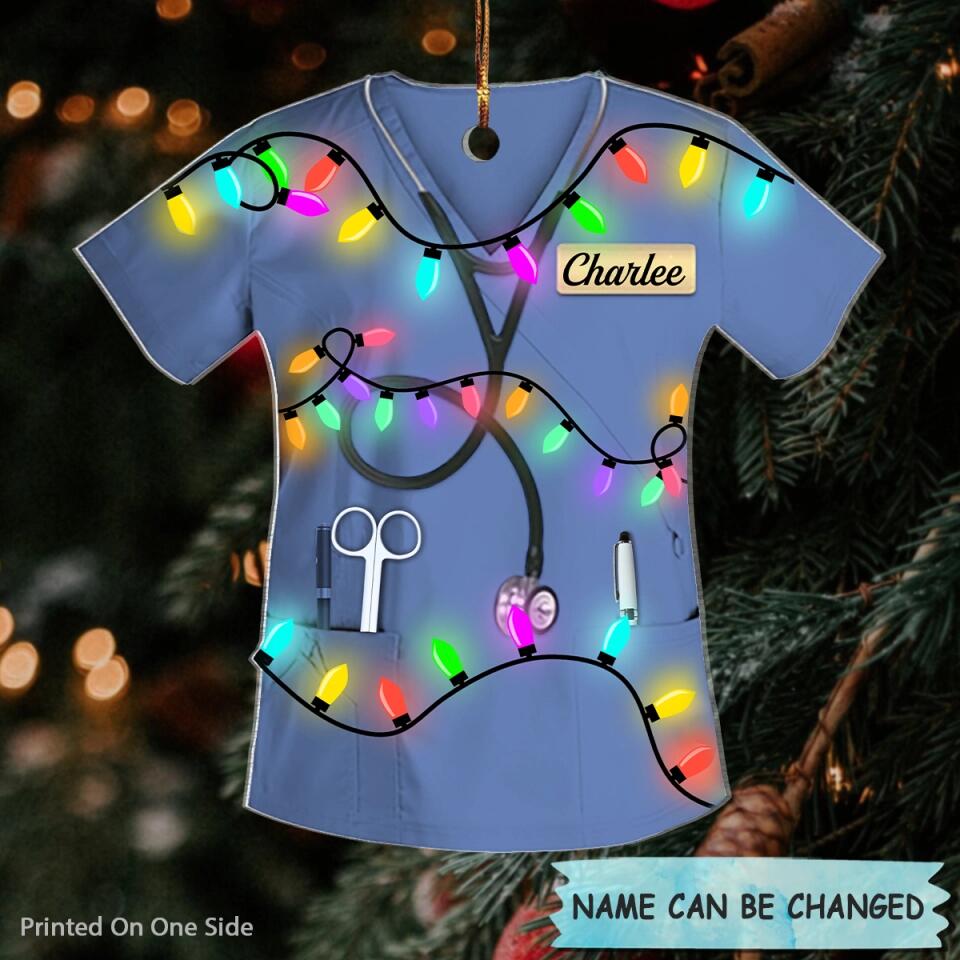 Personalized Mica Ornament - Gift For Nurse - Love Nurse Life Christmas ARND005