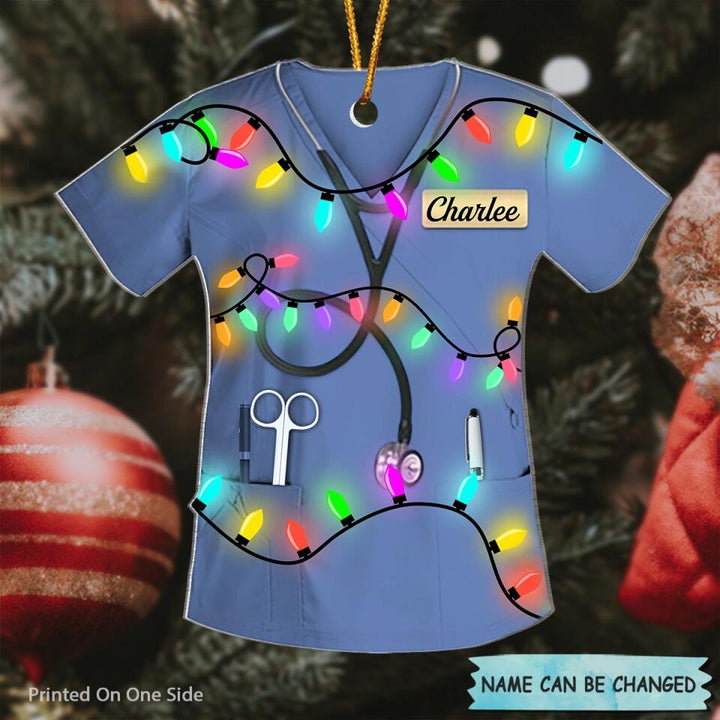 Personalized Mica Ornament - Gift For Nurse - Love Nurse Life Christmas ARND005