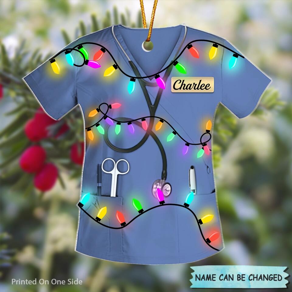 Personalized Mica Ornament - Gift For Nurse - Love Nurse Life Christmas ARND005