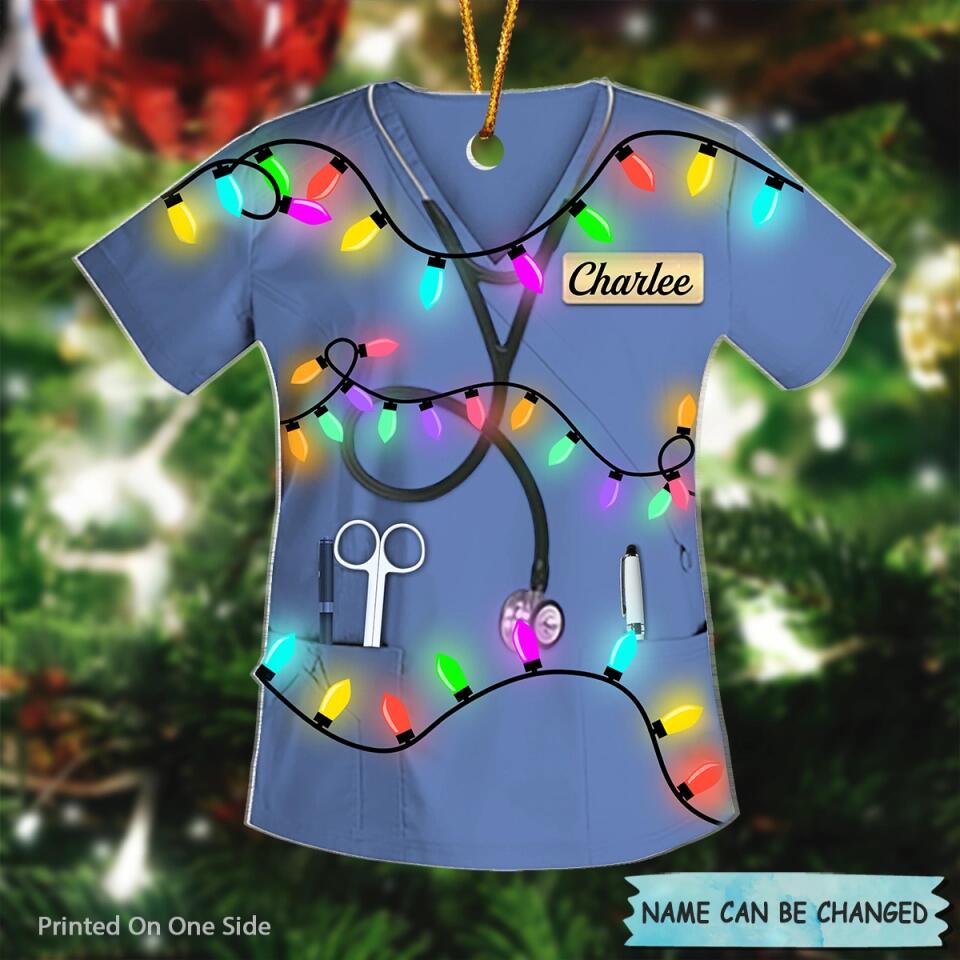 Personalized Mica Ornament - Gift For Nurse - Love Nurse Life Christmas ARND005