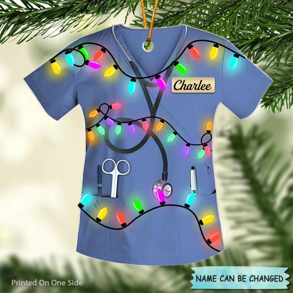 Personalized Mica Ornament - Gift For Nurse - Love Nurse Life Christmas ARND005