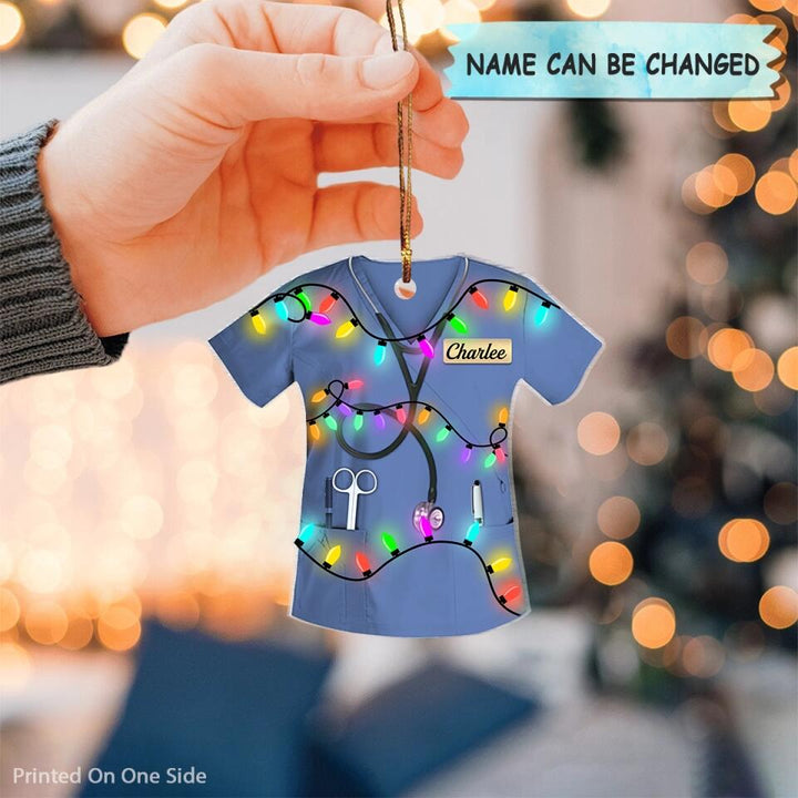 Personalized Mica Ornament - Gift For Nurse - Love Nurse Life Christmas ARND005