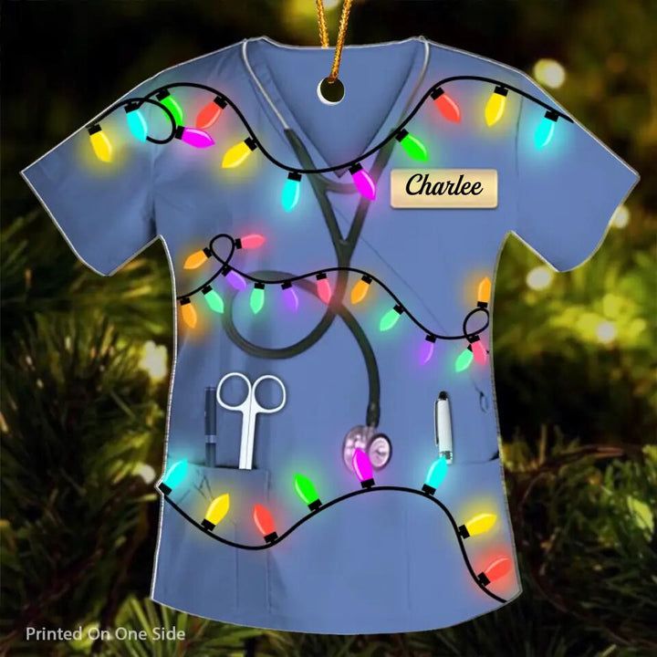 Personalized Mica Ornament - Gift For Nurse - Love Nurse Life Christmas ARND005