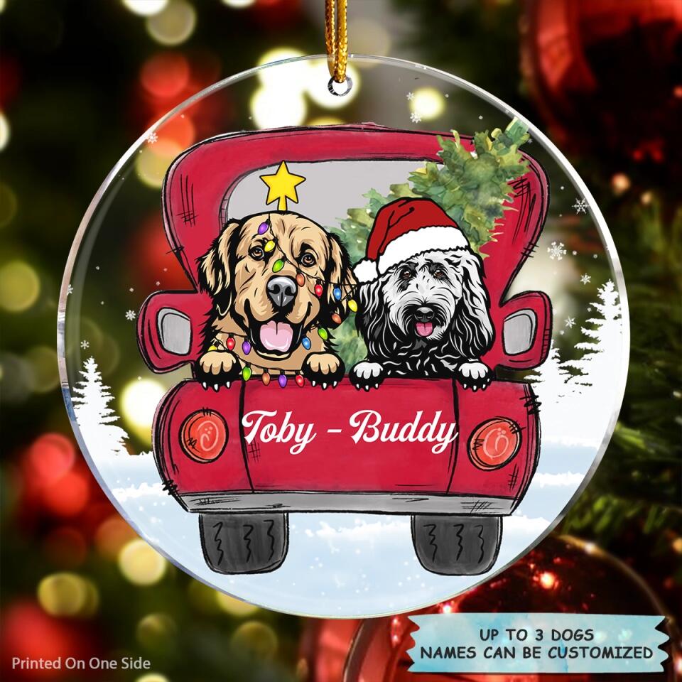 Personalized Mica Ornament - Gift For Dog Lover - Dog Car Christmas ARND0014