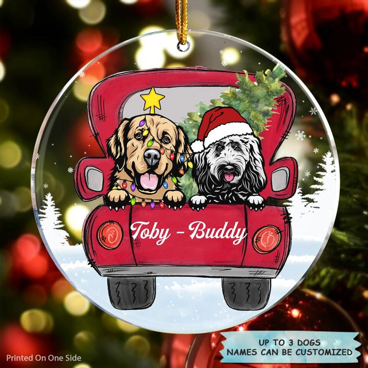 Personalized Mica Ornament - Gift For Dog Lover - Dog Car Christmas ARND0014