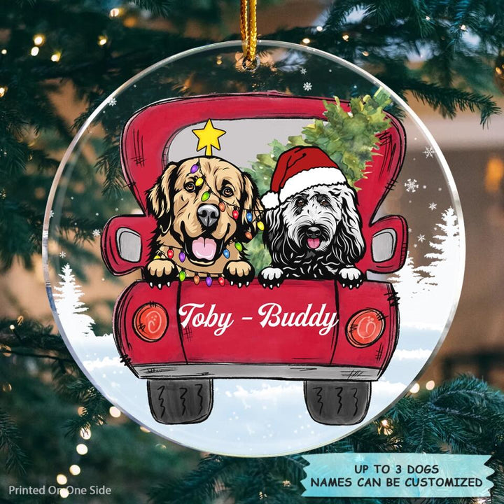 Personalized Mica Ornament - Gift For Dog Lover - Dog Car Christmas ARND0014
