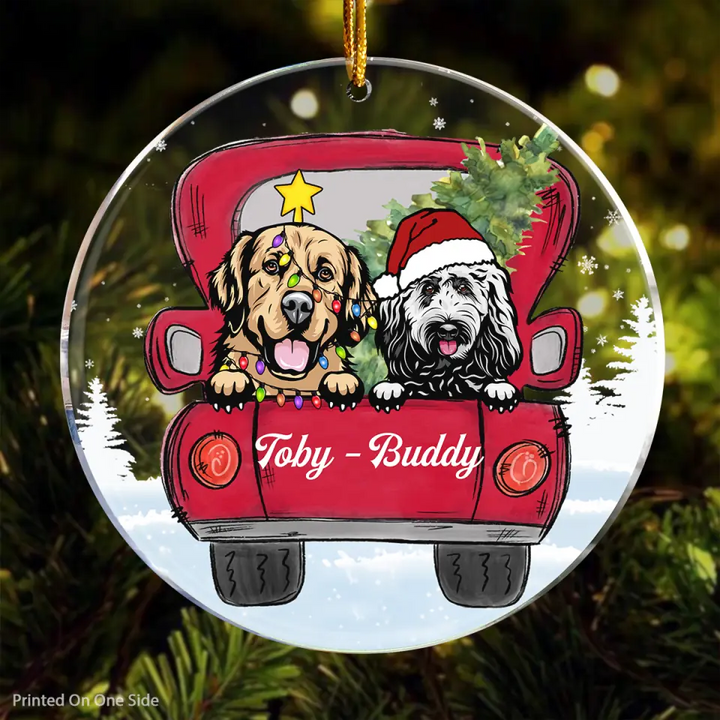 Personalized Mica Ornament - Gift For Dog Lover - Dog Car Christmas ARND0014