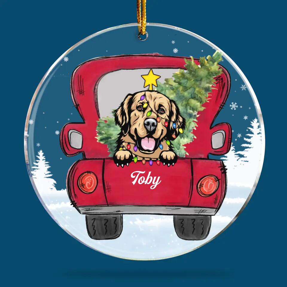 Personalized Mica Ornament - Gift For Dog Lover - Dog Car Christmas ARND0014
