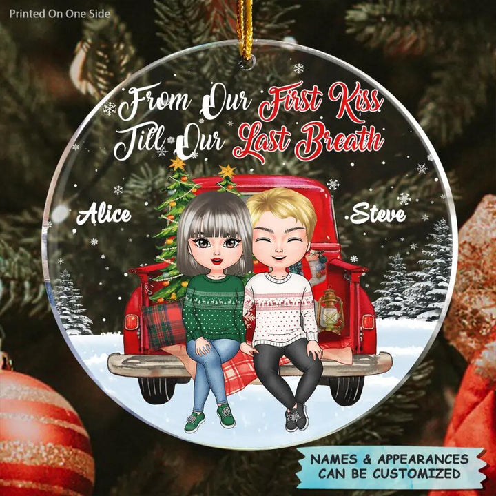 Personalized Mica Ornament - Gift For Couple, Lovers - From Our First Kiss ARND0014