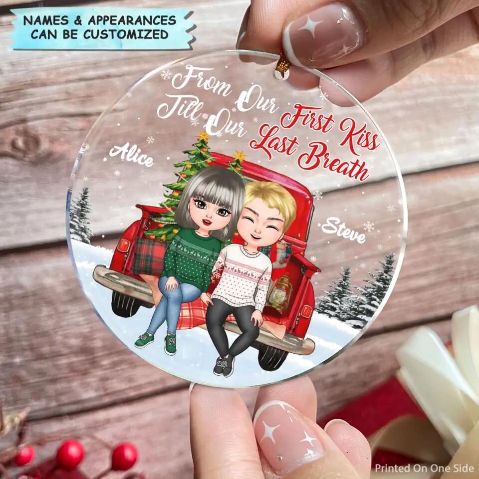 Personalized Mica Ornament - Gift For Couple, Lovers - From Our First Kiss ARND0014