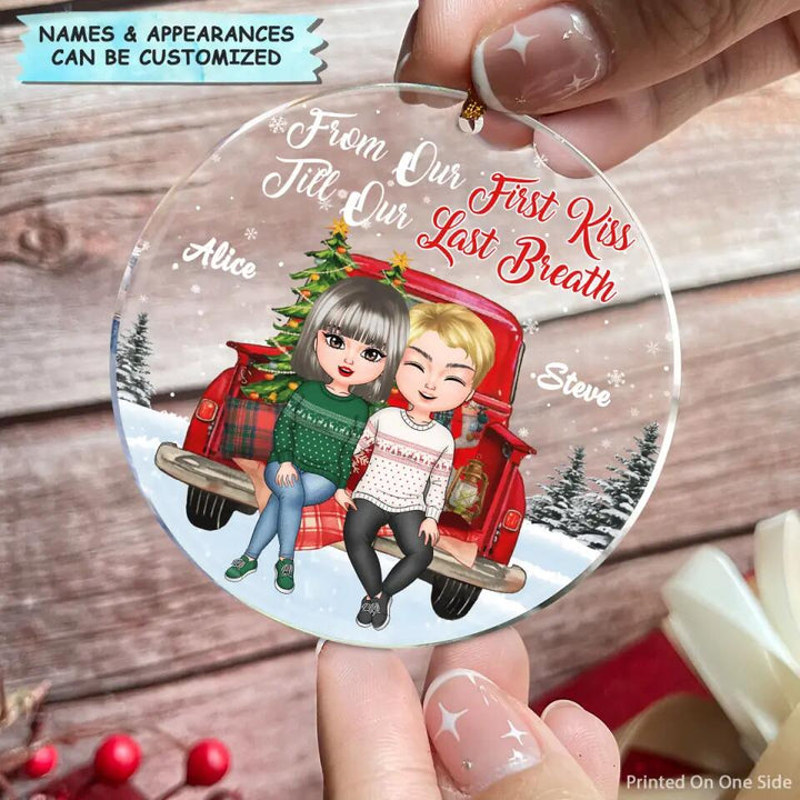 Personalized Mica Ornament - Gift For Couple, Lovers - From Our First Kiss ARND0014