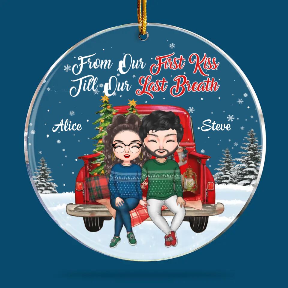 Personalized Mica Ornament - Gift For Couple, Lovers - From Our First Kiss ARND0014