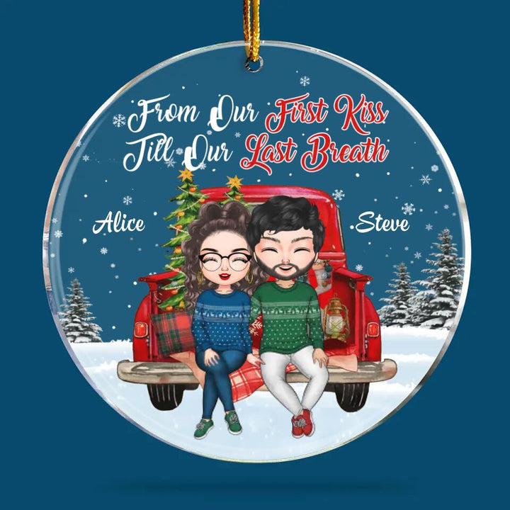 Personalized Mica Ornament - Gift For Couple, Lovers - From Our First Kiss ARND0014