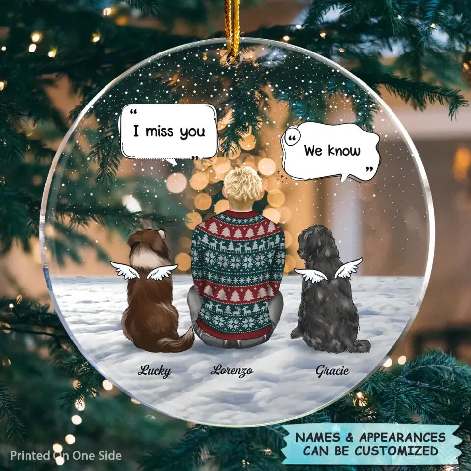 Personalized Mica Ornament - Gift For Dog Lover - I Miss You V2 ARND005