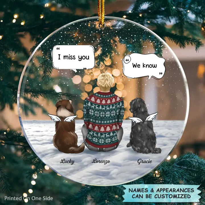 Personalized Mica Ornament - Gift For Dog Lover - I Miss You V2 ARND005