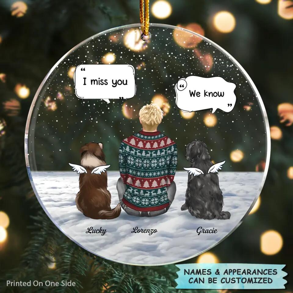 Personalized Mica Ornament - Gift For Dog Lover - I Miss You V2 ARND005