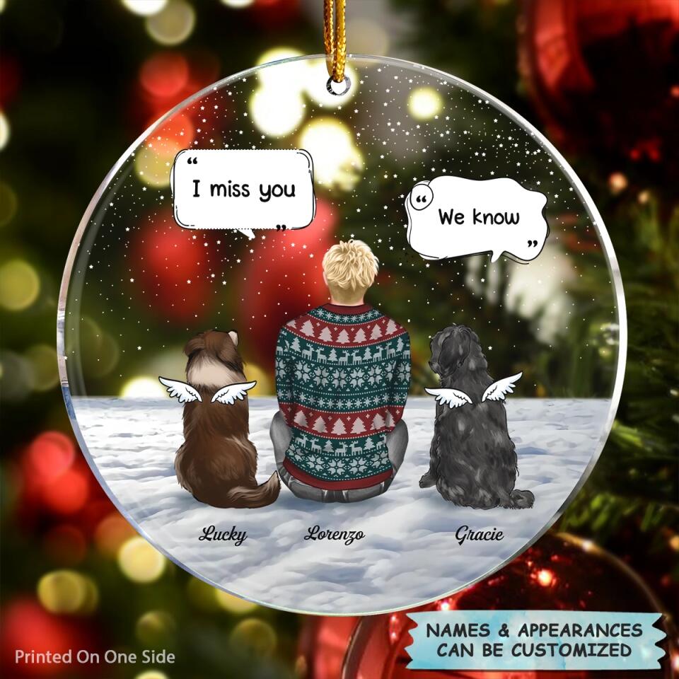 Personalized Mica Ornament - Gift For Dog Lover - I Miss You V2 ARND005