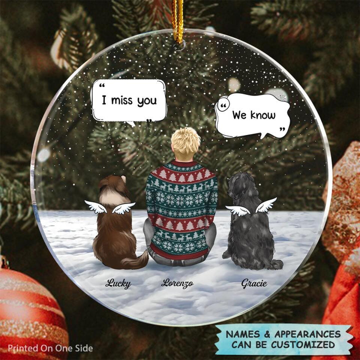 Personalized Mica Ornament - Gift For Dog Lover - I Miss You V2 ARND005