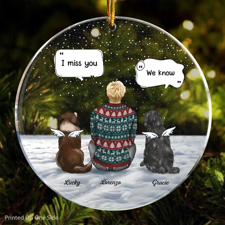 Personalized Mica Ornament - Gift For Dog Lover - I Miss You V2 ARND005