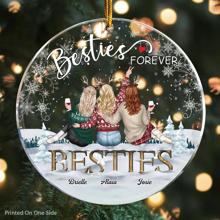Personalized Mica Ornament - Gift For Friend - Besties Forever ARND036