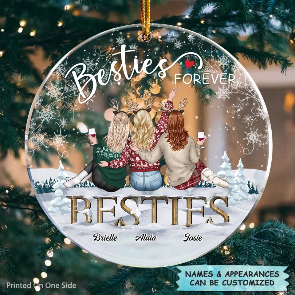 Personalized Mica Ornament - Gift For Friend - Besties Forever ARND036