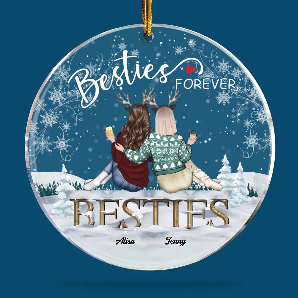 Personalized Mica Ornament - Gift For Friend - Besties Forever ARND036