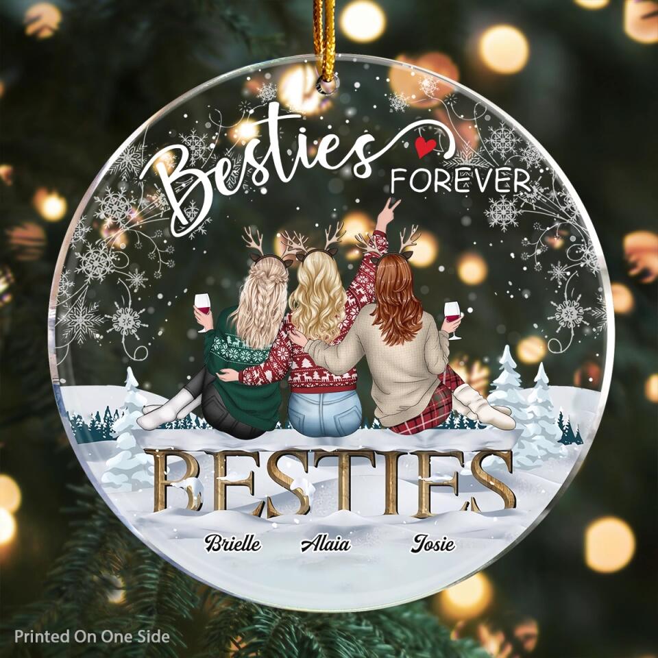 Personalized Mica Ornament - Gift For Friend - Besties Forever ARND036