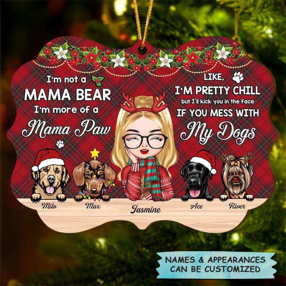 Personalized Wood Ornament - Gift For Dog Lover - I'm A Mama Paw ARND005