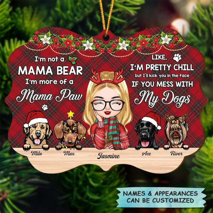 Personalized Wood Ornament - Gift For Dog Lover - I'm A Mama Paw ARND005
