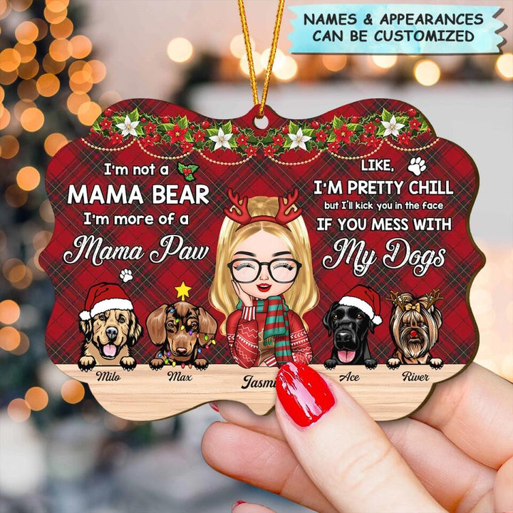 Personalized Wood Ornament - Gift For Dog Lover - I'm A Mama Paw ARND005