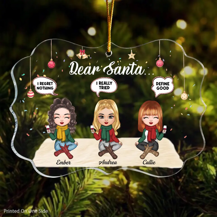 Personalized Mica Ornament - Gift For Friend - Dear Santa ARND005