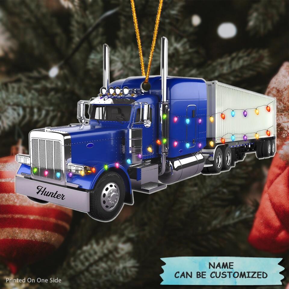 Personalized Mica Ornament - Gift For Trucker - Trucker Christmas ARND037