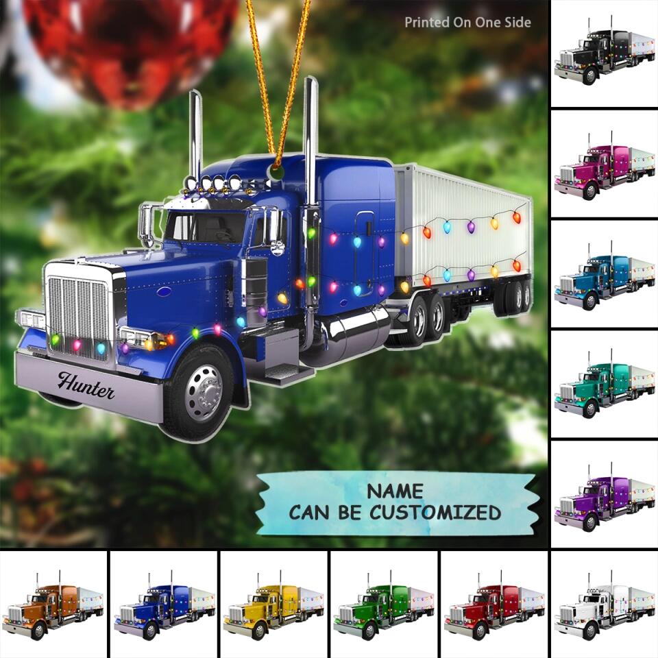 Personalized Mica Ornament - Gift For Trucker - Trucker Christmas ARND037