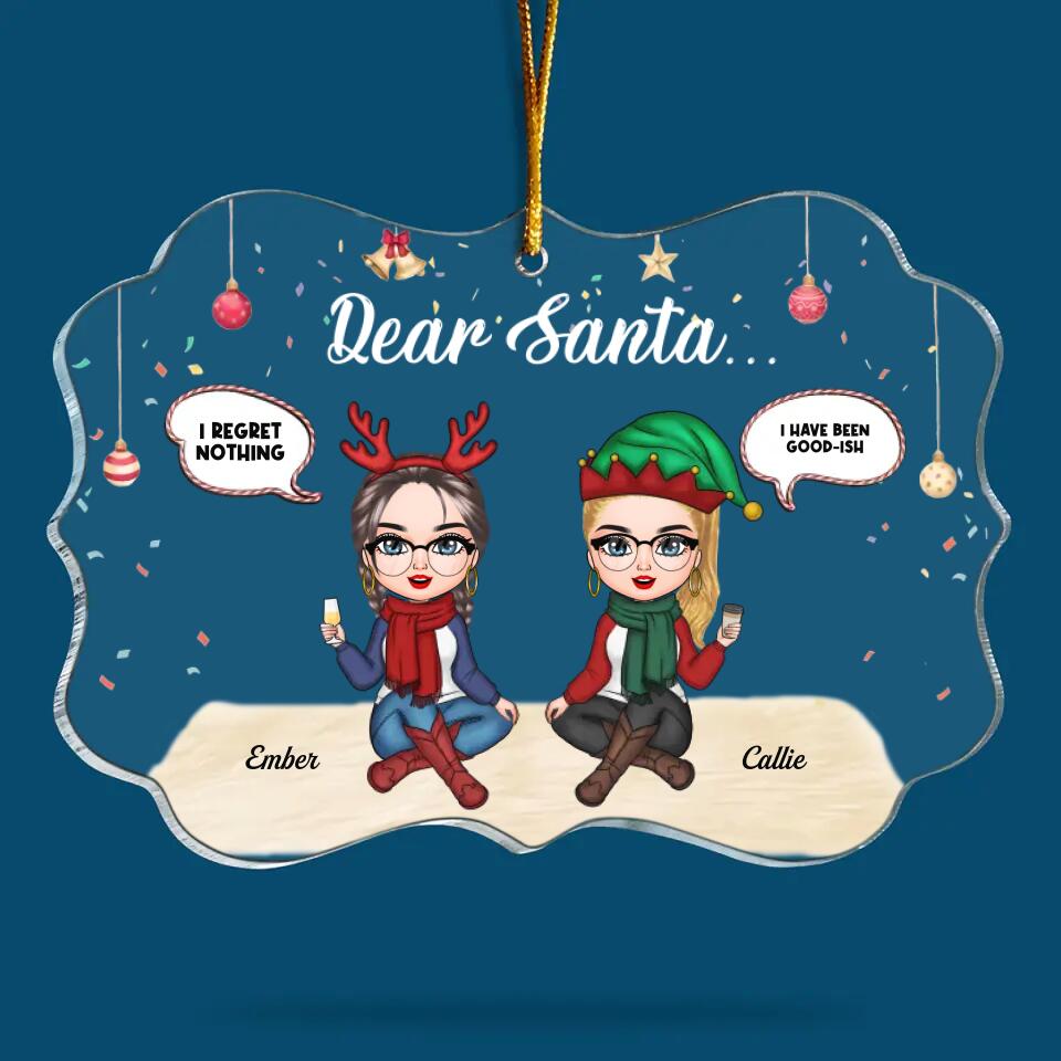 Personalized Mica Ornament - Gift For Friend - Dear Santa ARND005