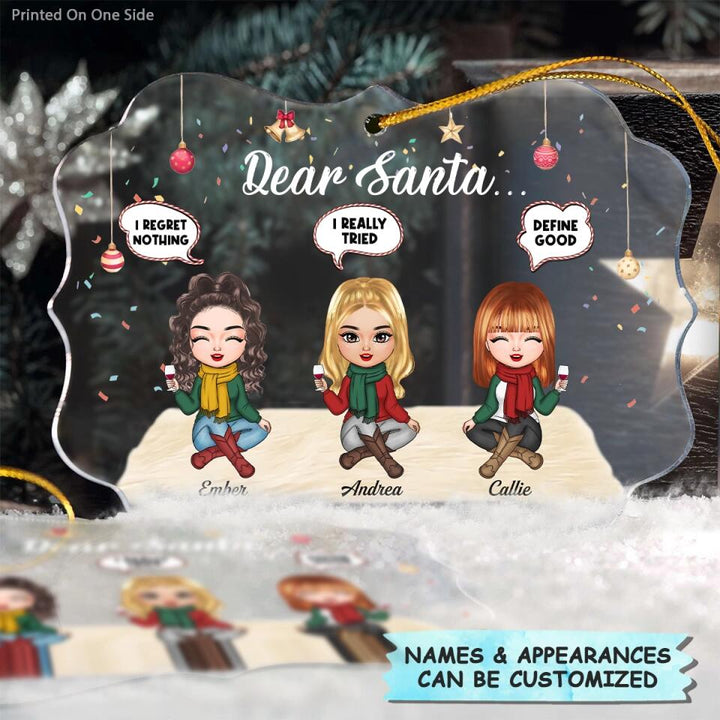 Personalized Mica Ornament - Gift For Friend - Dear Santa ARND005